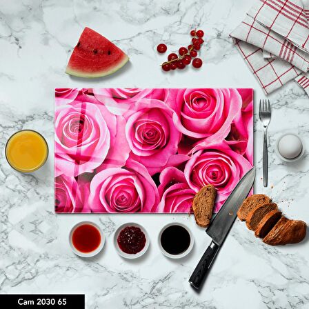 CAM KESME TAHTASI | BASKILI KESİM TABLASI | TEMPERLİ | 20x30 cm